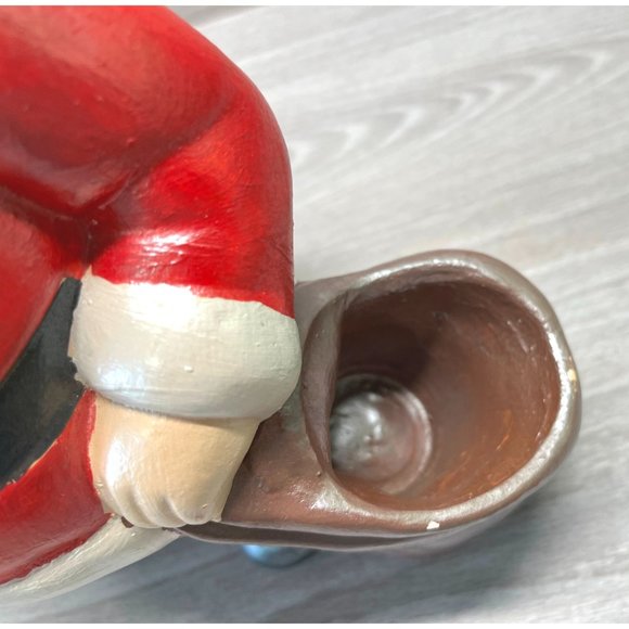 Vintage Christmas Figure Santa Toy Sack & Football Handpainted Ceramic Heavy - Picture 10 of 12